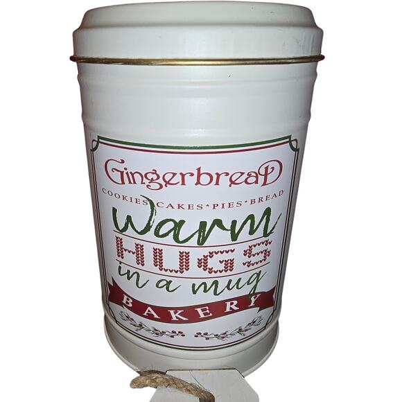 Christmas Gingerbread Tin & Ornament Cocoa Sign Set Rustic Holiday Kitchen Decor - Picture 4 of 4